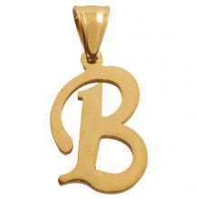 Edelstahl Buchstabenanhänger B (32 mm) Gold (1 Stück)