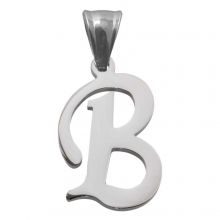 Edelstahl Buchstabenanhänger B (32 mm) Altsilber (1 Stück)