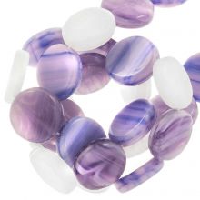 Glasperlen Flach (12 x 3.5 mm) Lavender (30 Stück)