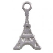 Edelstahl Charm Eiffelturm (12 x 7 mm) Altsilber (10 Stück)