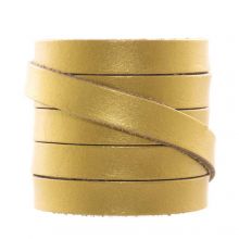 DQ Flaches Leder  (10 x 2 mm) Metallic Gold (1 Meter)