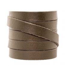 DQ Flaches Leder  (10 x 2 mm) Metallic Mocha (1 Meter)