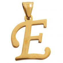 Edelstahl Buchstabenanhänger E (32 mm) Gold (1 Stück)