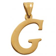 Edelstahl Buchstabenanhänger G (32 mm) Gold (1 Stück)