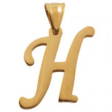 Edelstahl Buchstabenanhänger H (32 mm) Gold (1 Stück)