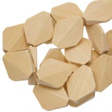 Holzperlen Natur Raute Facettiert (27  x 22 mm) 10 Stück