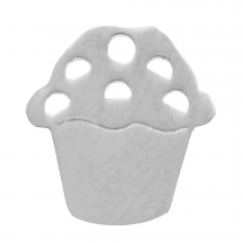 Edelstahl Charm Cupcake (11 mm) Altsilber (4 Stück)