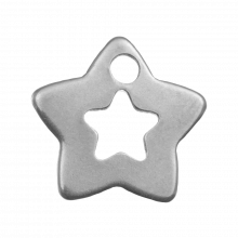 Edelstahl Charm Stern (12 x 11 mm) Altsilber (20 Stück)