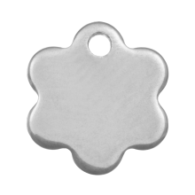 Edelstahl Charm Blume (9 x 8 mm) Altsilber (20 Stück)