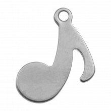 Edelstahl Charm Musiknote (15 x 12 mm) Altsilber (20 Stück)