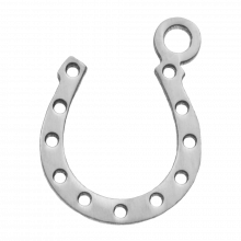 Edelstahl Charm Hufeisen (13 x 10 mm) Altsilber (4 Stück)