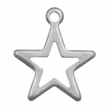 Edelstahl Charm Stern (15 x 13 mm) Altsilber (20 Stück)