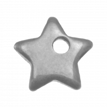 Edelstahl Charm Stern (6 x 6 mm) Altsilber (25 Stück)