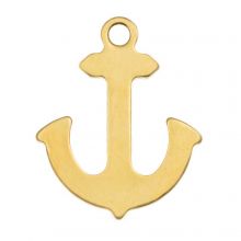 Edelstahl Charm Anker (16 x 13 mm) Gold (10 Stück)