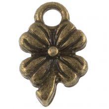 Charm Kleeblatt (13 x 8 mm) Bronze (25 Stück)