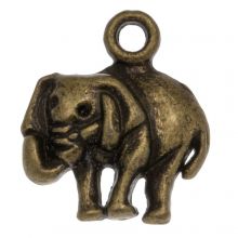 Charm Elefant (12 x 3 mm) Bronze (25 Stück)