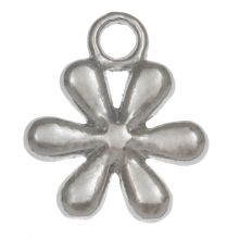 Charm Blume (13 x 11 mm) Altsilber (25 Stück)