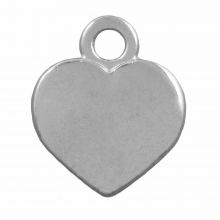 Charm Herz (12 x 10 mm) Altsilber (25 Stück)