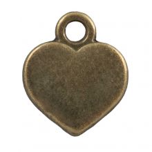 Charm Herz (12 x 10 mm) Bronze (25 Stück)