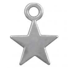 Charm Stern (12 x 9 mm) Altsilber (25 Stück)