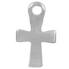 Charm Kreuz (12 x 7 mm) Altsilber (25 Stück)