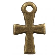 Charm Kreuz (12 x 7 mm) Bronze (25 Stück)