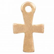 Charm Kreuz (12 x 7 mm) Gold (25 Stück)