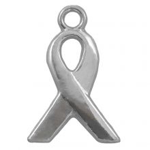 Charm Schleife (14 x 6 mm) Altsilber (25 Stück)