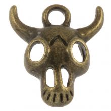 Charm Schädel (15 x 13 mm) Bronze (25 Stück)