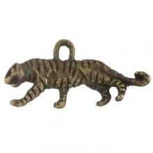 Charm Tiger (20 x 10 mm) Bronze (10 Stück)