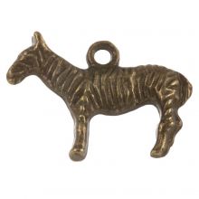 Charm Zebra  (22 x 16 mm) Bronze (10 Stück)