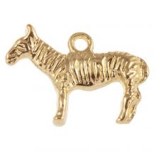 Charm Zebra (22 x 16 mm) Gold (10 Stück)