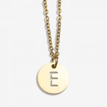 Edelstahl Kette Buchstabe E (45 cm) Gold (1 Stück)