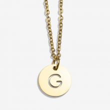 Edelstahl Kette Buchstabe G (45 cm) Gold (1 Stück)