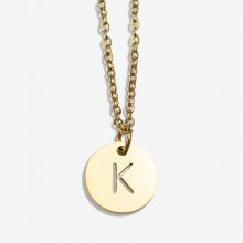 Edelstahl Kette Buchstabe K (45 cm) Gold (1 Stück)