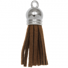 Quasten Wildleder (3.5 cm) Log Brown (5 Stück)