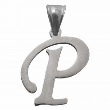 Edelstahl Buchstabenanhänger P (32 mm) Altsilber (1 Stück)