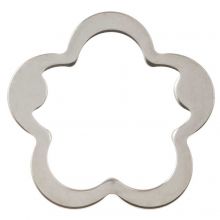 Edelstahl Geschlossener Ringe (21.5 mm, Innenmaß 17 mm) Altsilber (5 Stück)