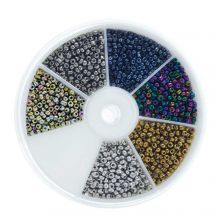 Perlen Set - Galvanisierte Rocailles (3 mm) 'Mix Color' 