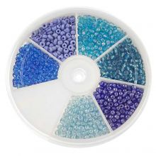 Perlen Set - Rocailles Blue (3 mm) 'Mix Color'