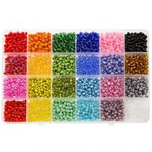 Perlen Set XL - Rocailles (4 mm / 24 x 12 Gramm) 'Mix Color'