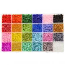 Perlen Set XL - Rocailles (2 mm / 24 x 12 Gramm) 'Mix Color'