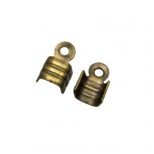 Kordelklemme (für 2 mm Leder oder 3 mm Wildleder) Bronze (25 Stück)