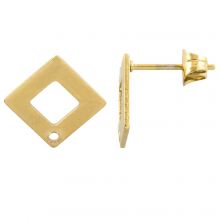 Edelstahl Ohrstecker mit Verschluss (9.5 x 9.5 mm) Gold (4 Stück)