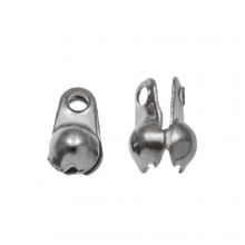 Edelstahl Kugelkettenverbinder (2.4 mm) Altsilber (25 Stück)