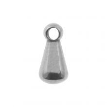 Edelstahl Charm Tropfen (6 x 3 mm) Altsilber (25 Stück)