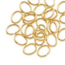 Edelstahl Biegeringe (7.5 x 5 mm) Gold (25 Stück) 