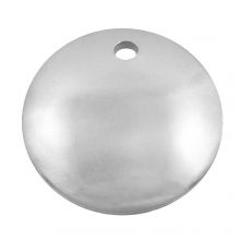 Edelstahl Charm (13 mm) Altsilber (25 Stück)