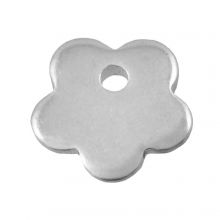 Edelstahl Charm Blume (7 x 7 mm) Altsilber (25 Stück)