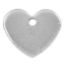 Edelstahl Charm Herz (13 x 11 mm) Altsilber (50 Stück)